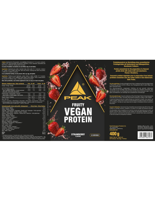 Protéine Vegan avec des goûts incroyablement délicieux et fruités.