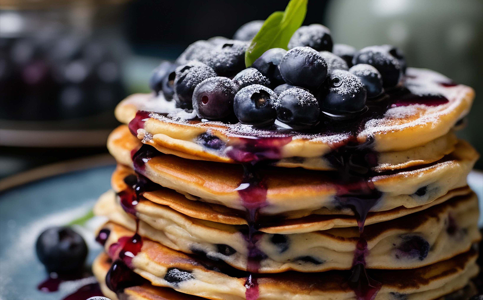 Crêpes protéinées aux myrtilles avec isolat de protéines de lactosérum